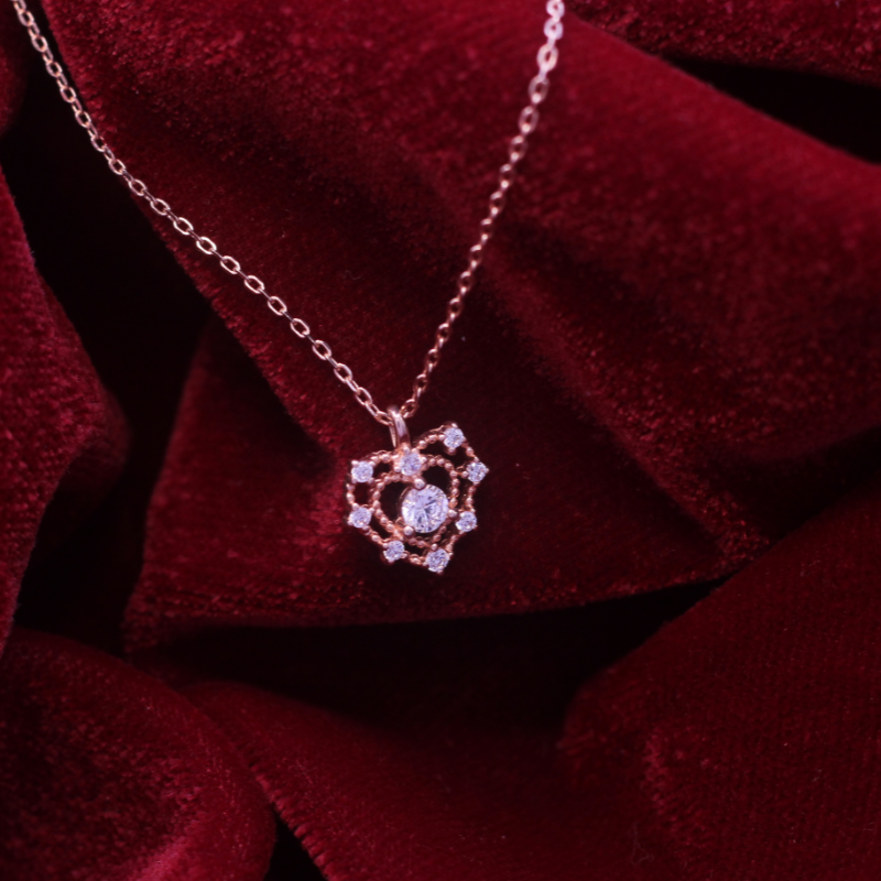Reeva's 925 sterling silver Heart Pendant with Rose Gold