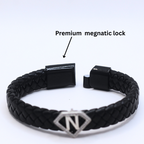 Leather alphabet(N) bracelet