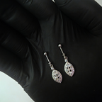 925 Sterling Silver Leaf-Shaped CZ Bugdi