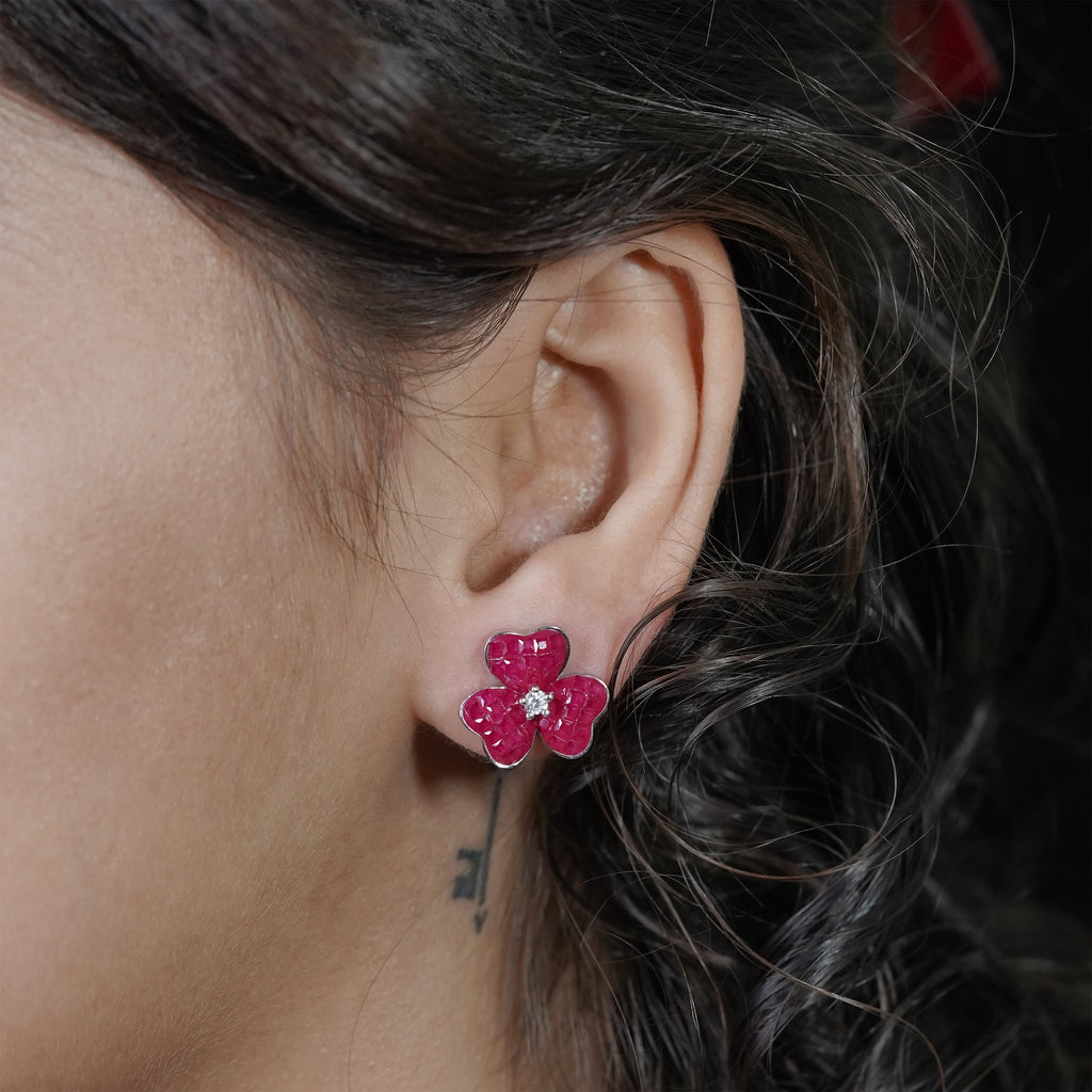 Reeva's CZ earring with Rosé Embrace