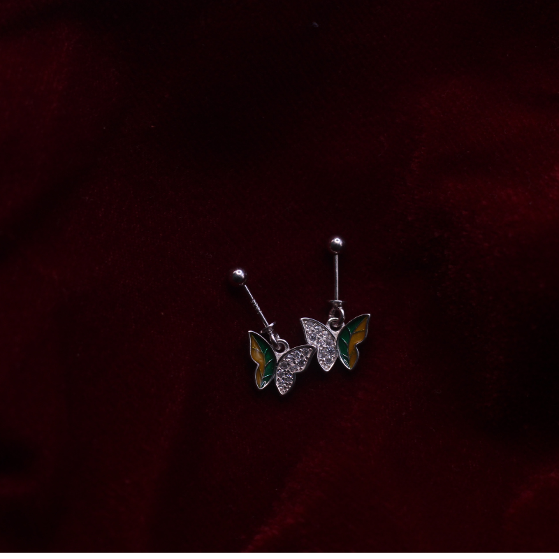 Crystal enamal earring (bugdi)