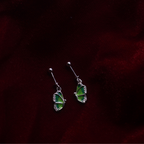 Emerald Glow Butterfly Drop Earrings