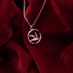 Reeva's 925 sterling silver Leaf necklace with rose gold