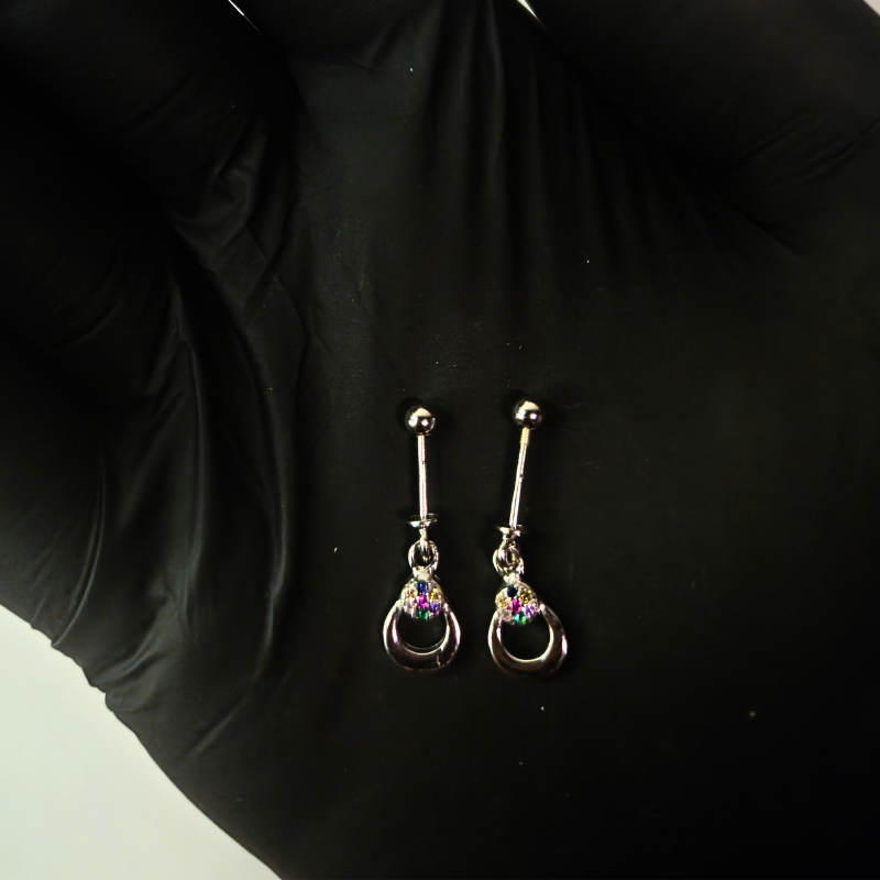 Dazzling  Multi-Color CZ "U" Shape bugdi