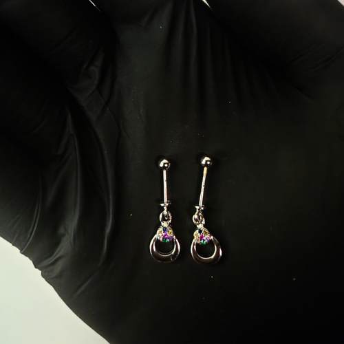 Dazzling  Multi-Color CZ "U" Shape bugdi