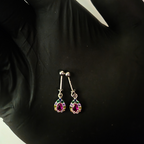 Vibrant  Teardrop bugdi with Multi-Color Zirconia