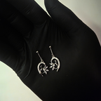 Elegant 925 Silver floral CZ Drop bugdi