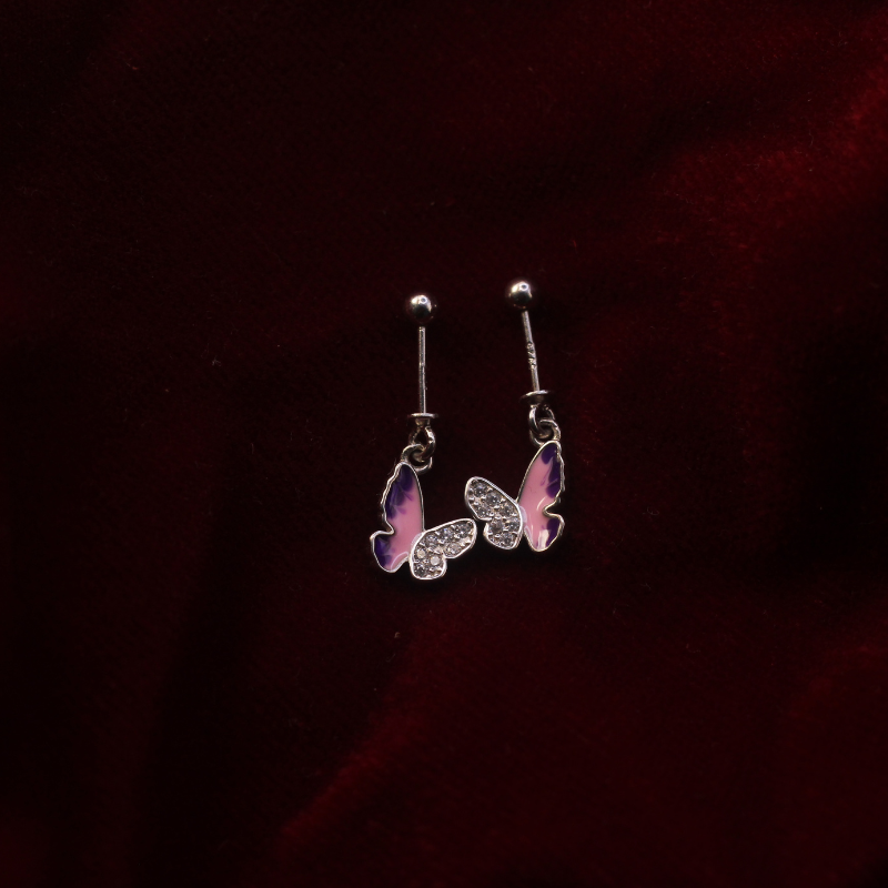 Crystal Enamel Purple Butterfly bugdi