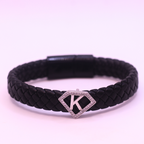 Leather alphabet(K) bracelet