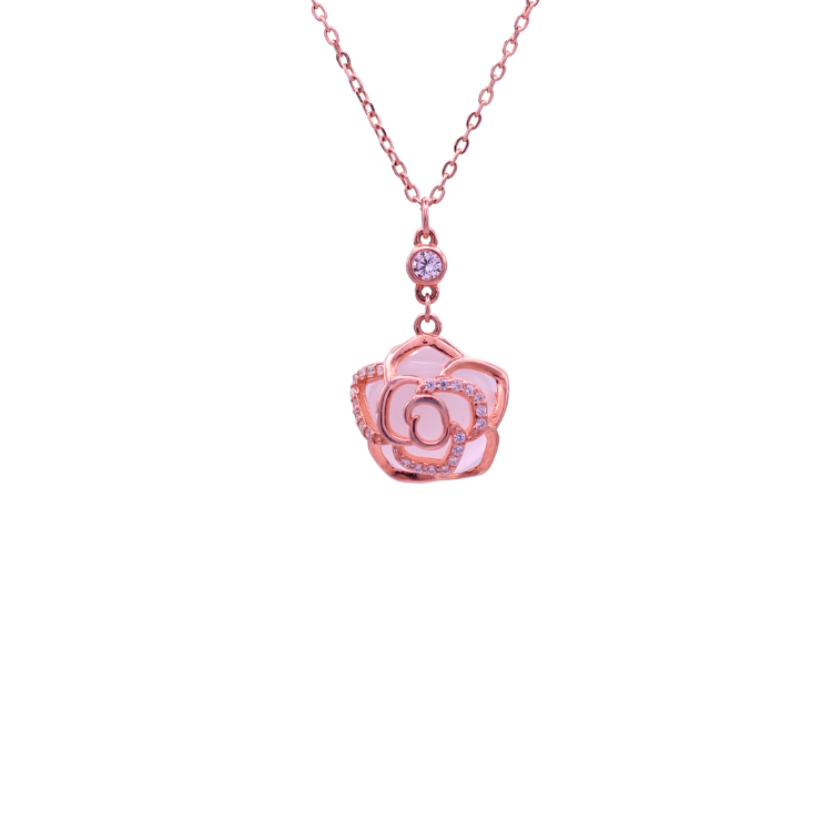 Reeva's 925 sterling silver 2 in 1 Rose Pendant with Rose Gold