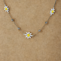 Reeva's 925 sterling silver White Flower Necklace