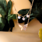 Reeva's 925 sterling silver Rose gold butterfly pandal