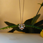 Reeva's 925 sterling silver  Heart Pendant with  Rose Gold