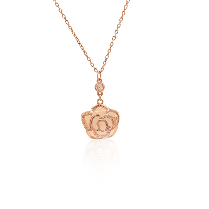 Reeva's 925 sterling silver 2 in 1 Rose Pendant with Rose Gold