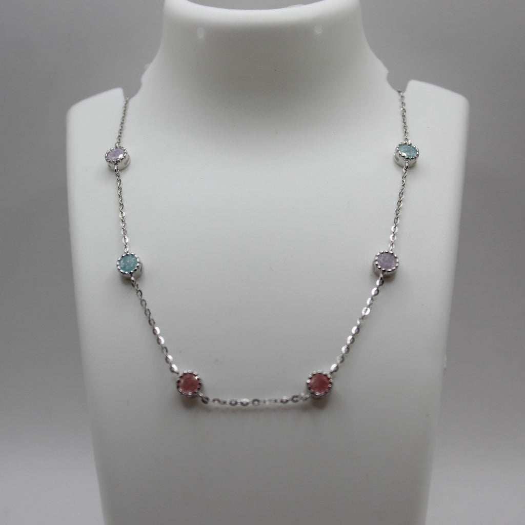 Reeva's 925 sterling silver Diamond  crashed necklace