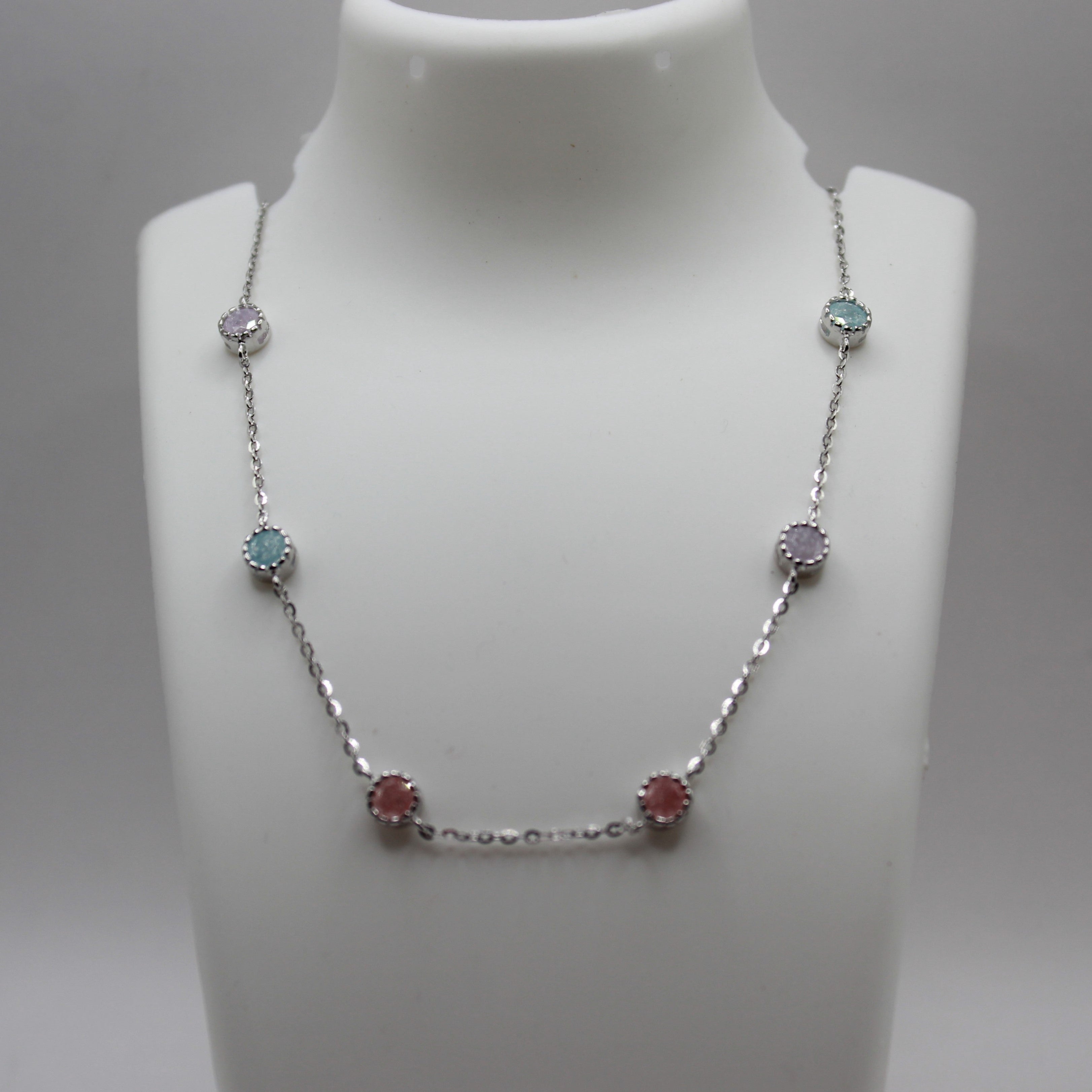 Reeva's 925 sterling silver Diamond  crashed necklace