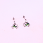 Green Enamel & CZ Stones bugdi