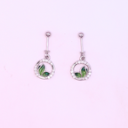 Green Enamel & CZ Stones bugdi