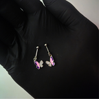 Crystal Enamel Purple Butterfly bugdi