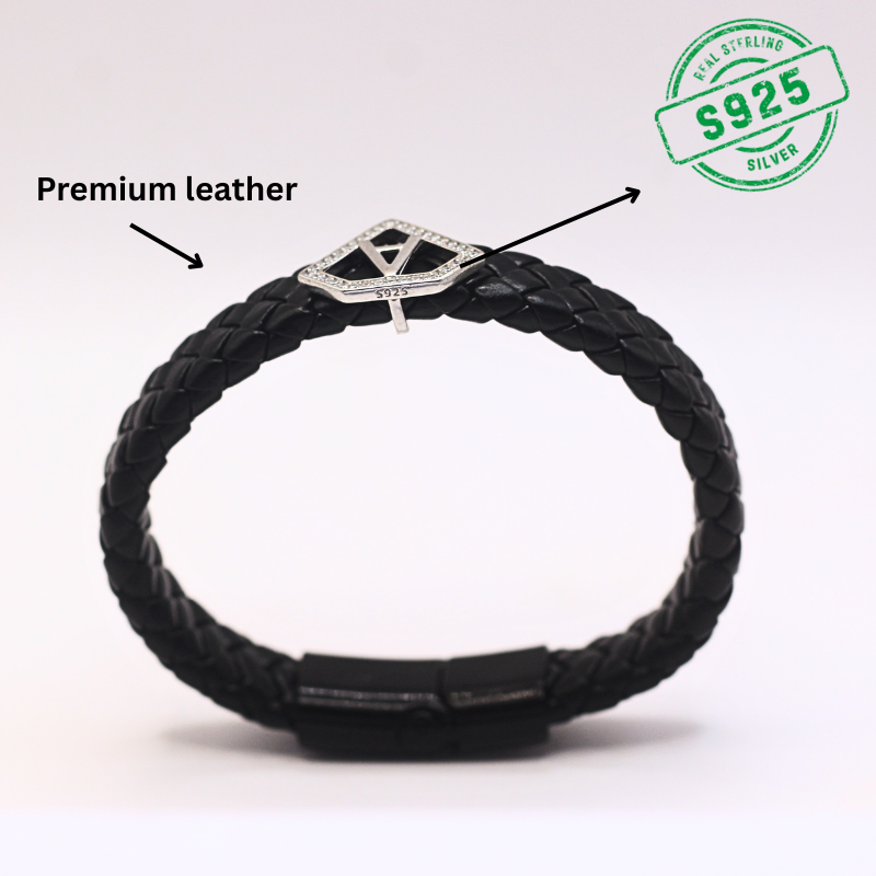 Leather alphabet(A) bracelet