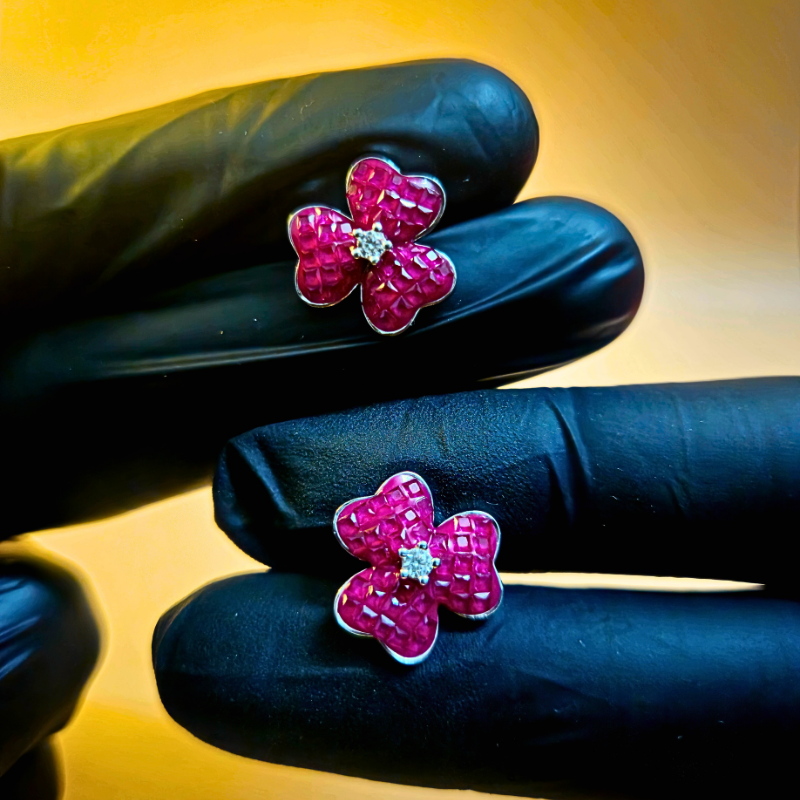 Reeva's CZ earring with Rosé Embrace