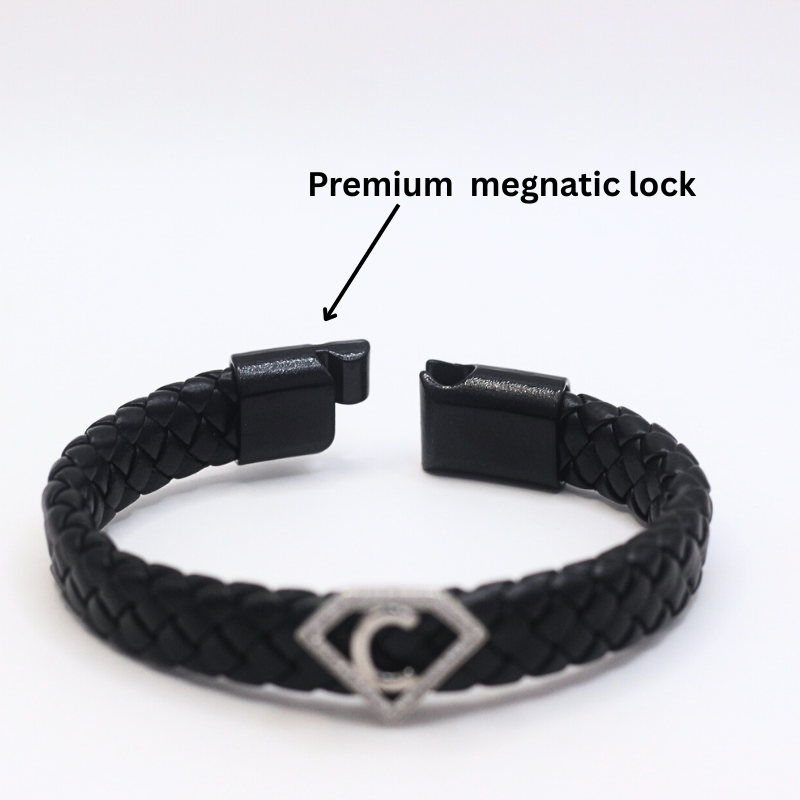 Leather alphabet(C) bracelet