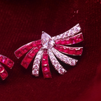 Reeva 's CZ Earrings with Ruby accent