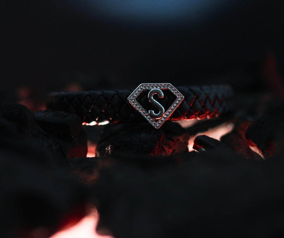 Leather alphabet(S) bracelet