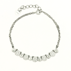 Reeva's 925 Sterling Silver Curved Shaped Diamond Bracelet