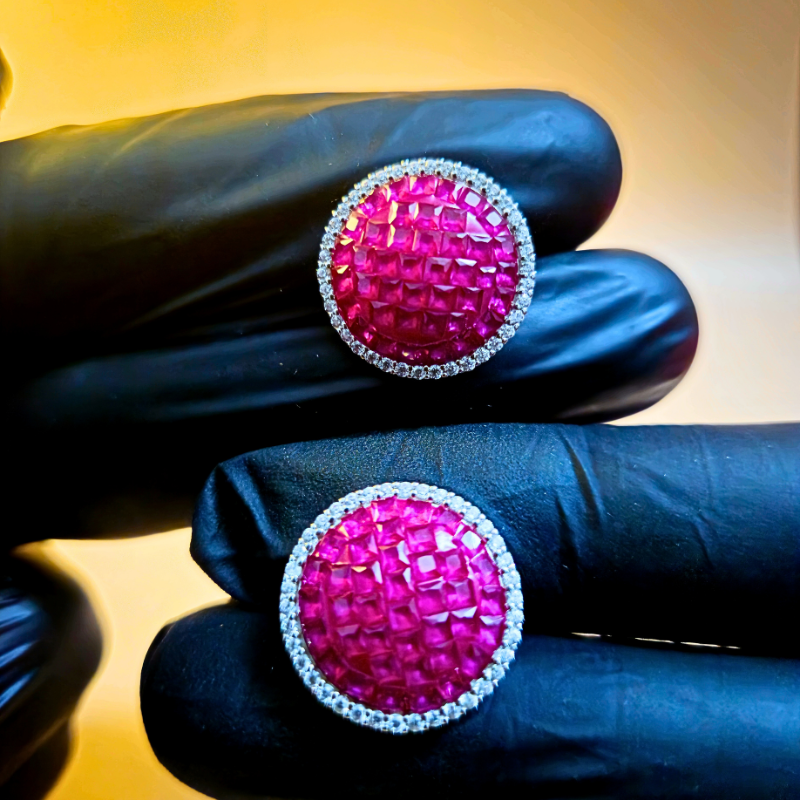 Reeva's CZ Earrings with Rosé Halo