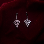 Dazzling 925 Silver  CZ Fan Drop Earrings