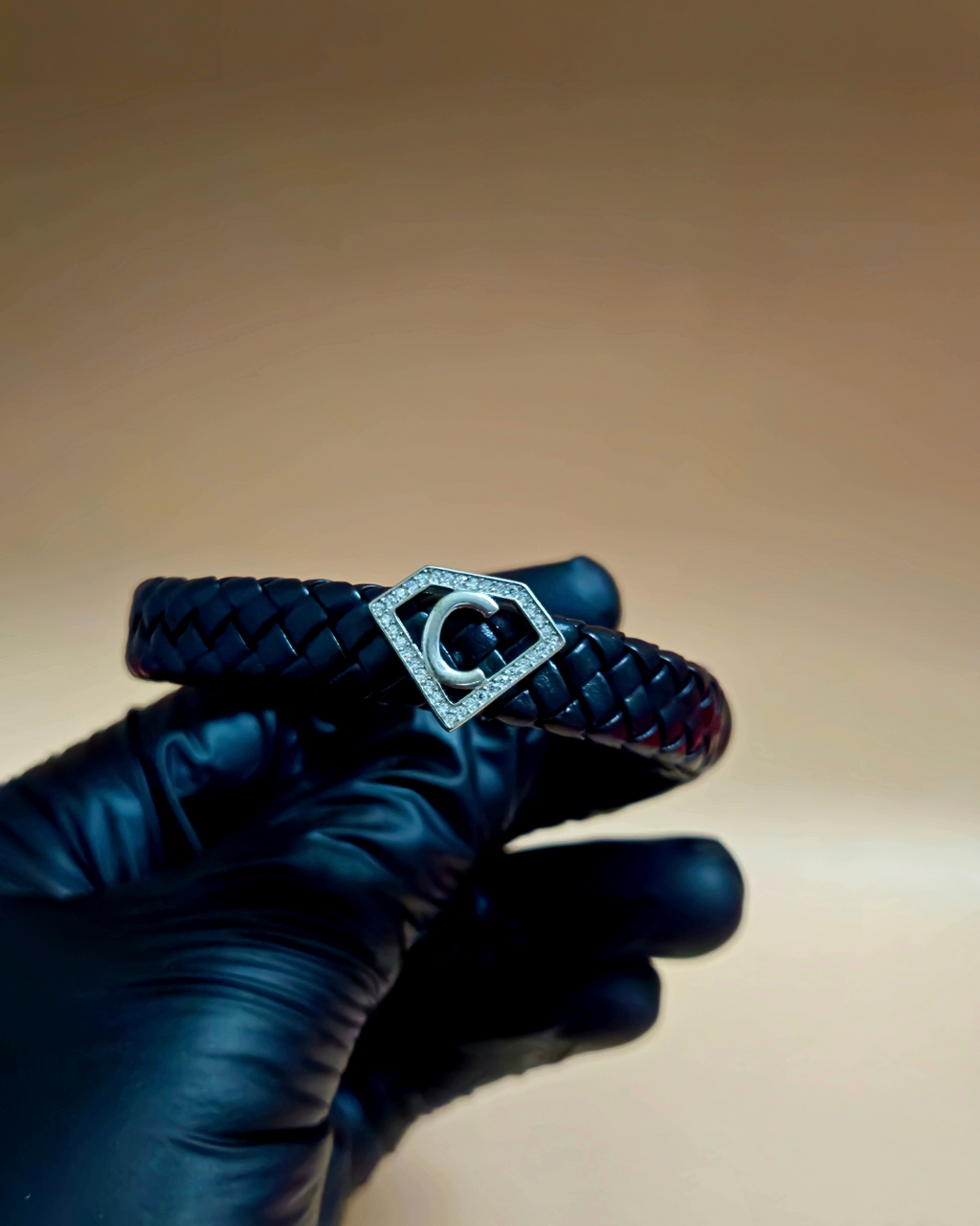 Leather alphabet(C) bracelet