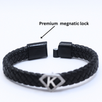 Leather alphabet(K) bracelet