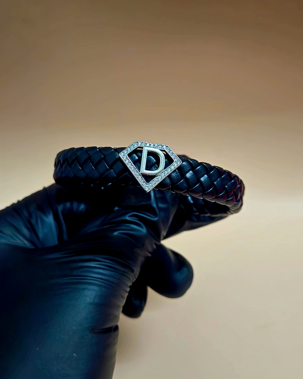 Leather alphabet(D) bracelet