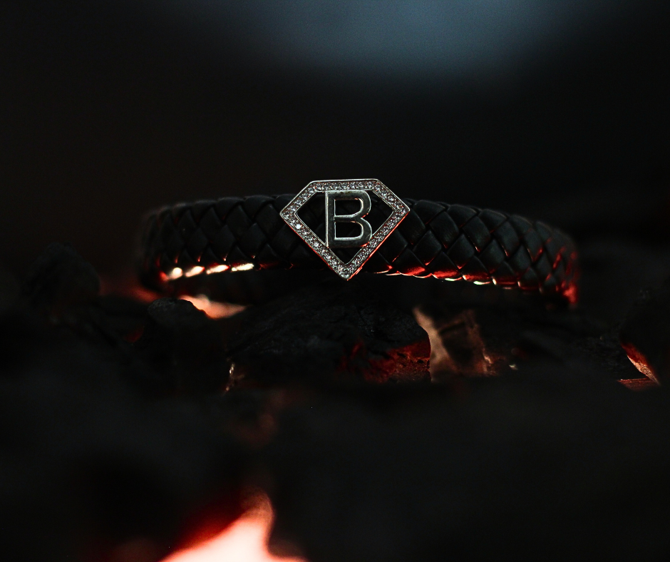 Leather alphabet(B) bracelet