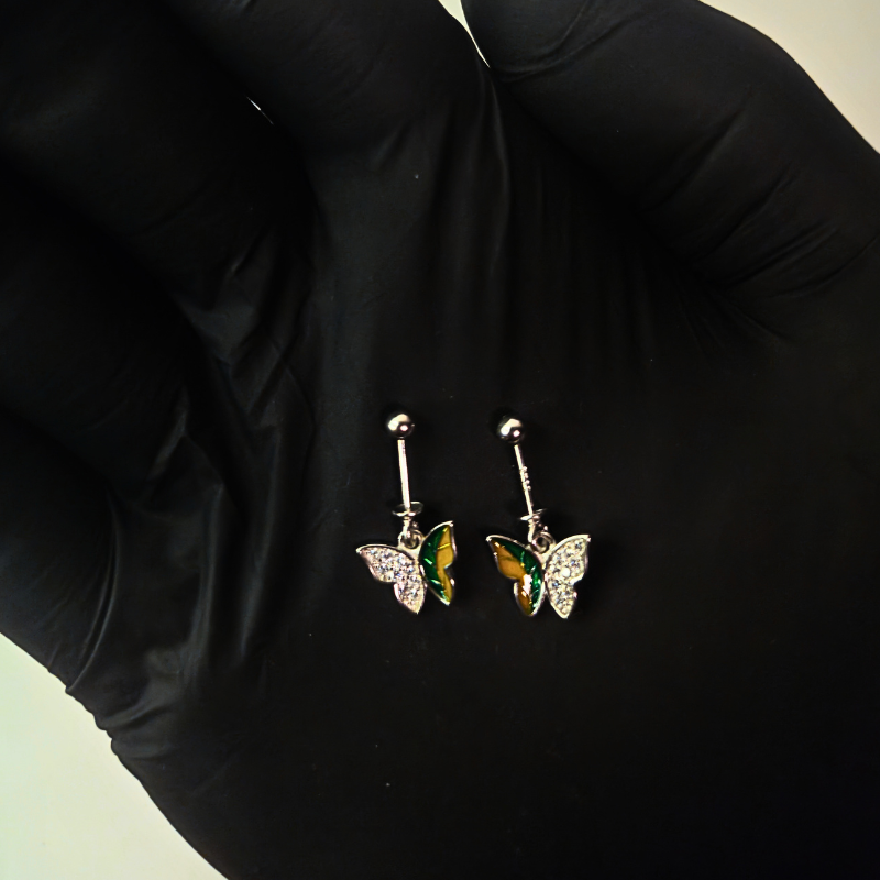 Crystal enamal earring (bugdi)