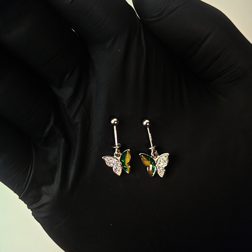 Crystal enamal earring (bugdi)