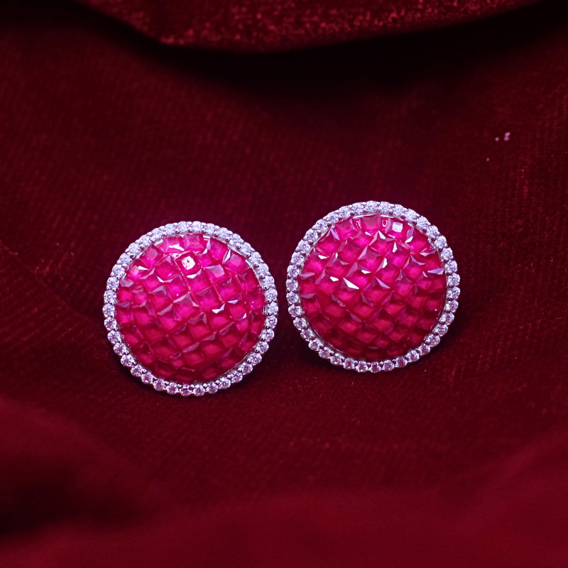 Reeva's CZ Earrings with Rosé Halo