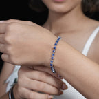 Reeva's 925 Sterling Silver Floral Diamond Bracelet