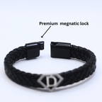 Leather alphabet(D) bracelet