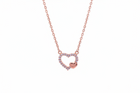 Reeva's 925 sterling silver chain pendent with rose gold