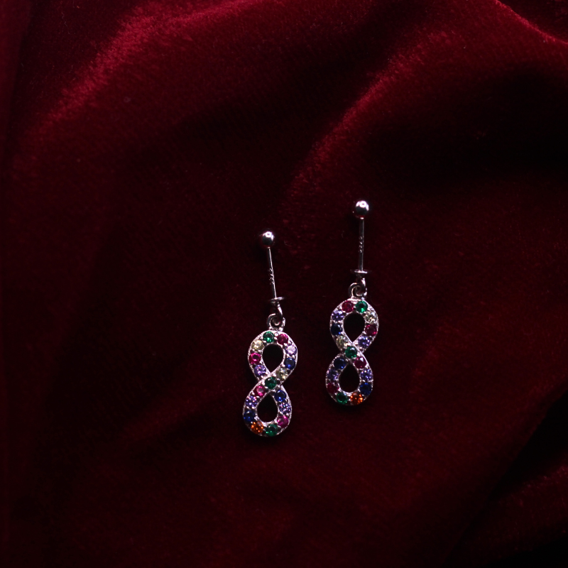 Multicolor Infinity Design 925 Silver Bugdi