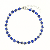 Reeva's 925 Sterling Silver Floral Diamond Bracelet