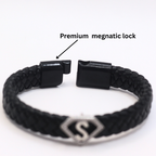 Leather alphabet(S) bracelet