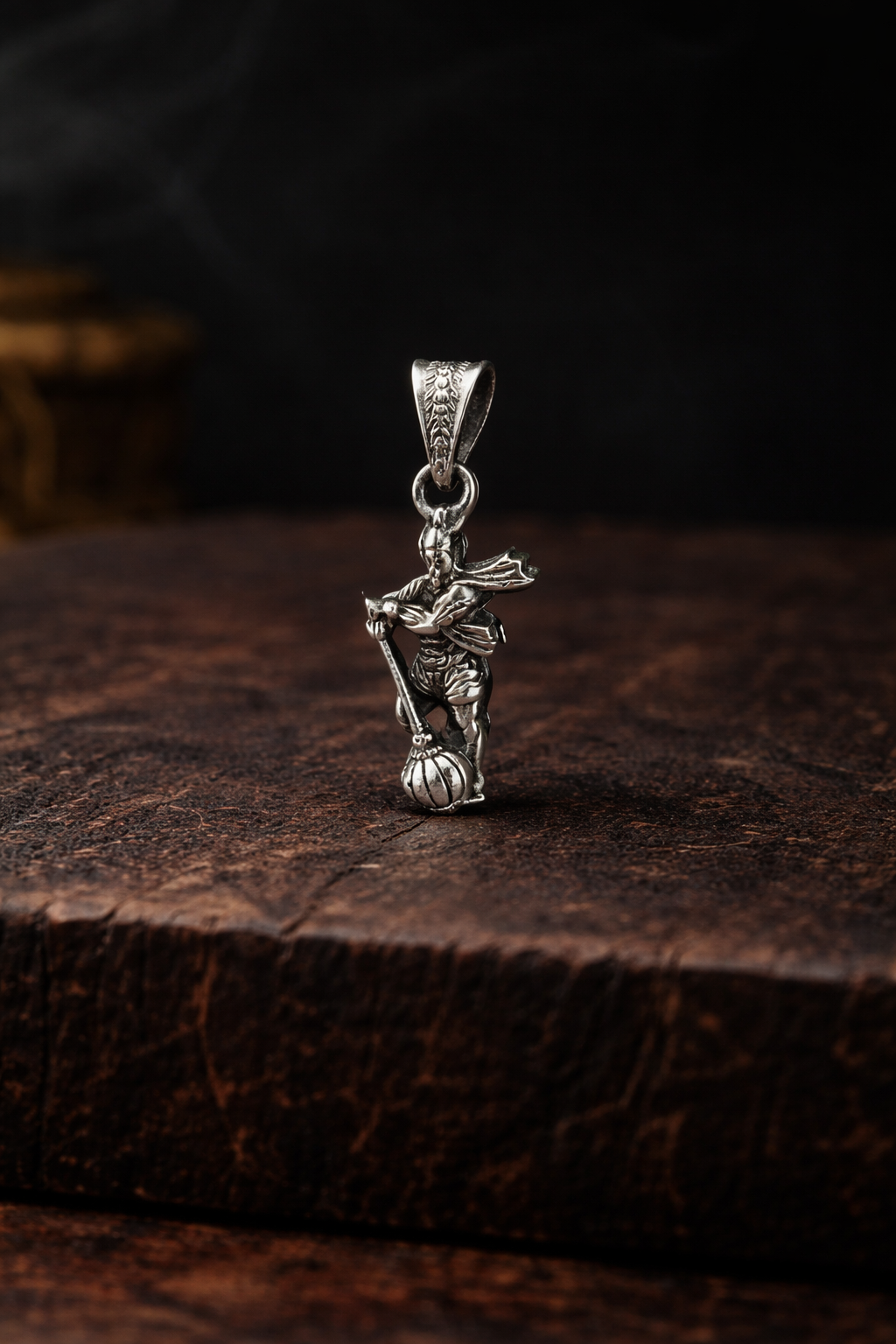 Divine 925 Sterling Silver Lord Hanuman Idol Pendant with Chain