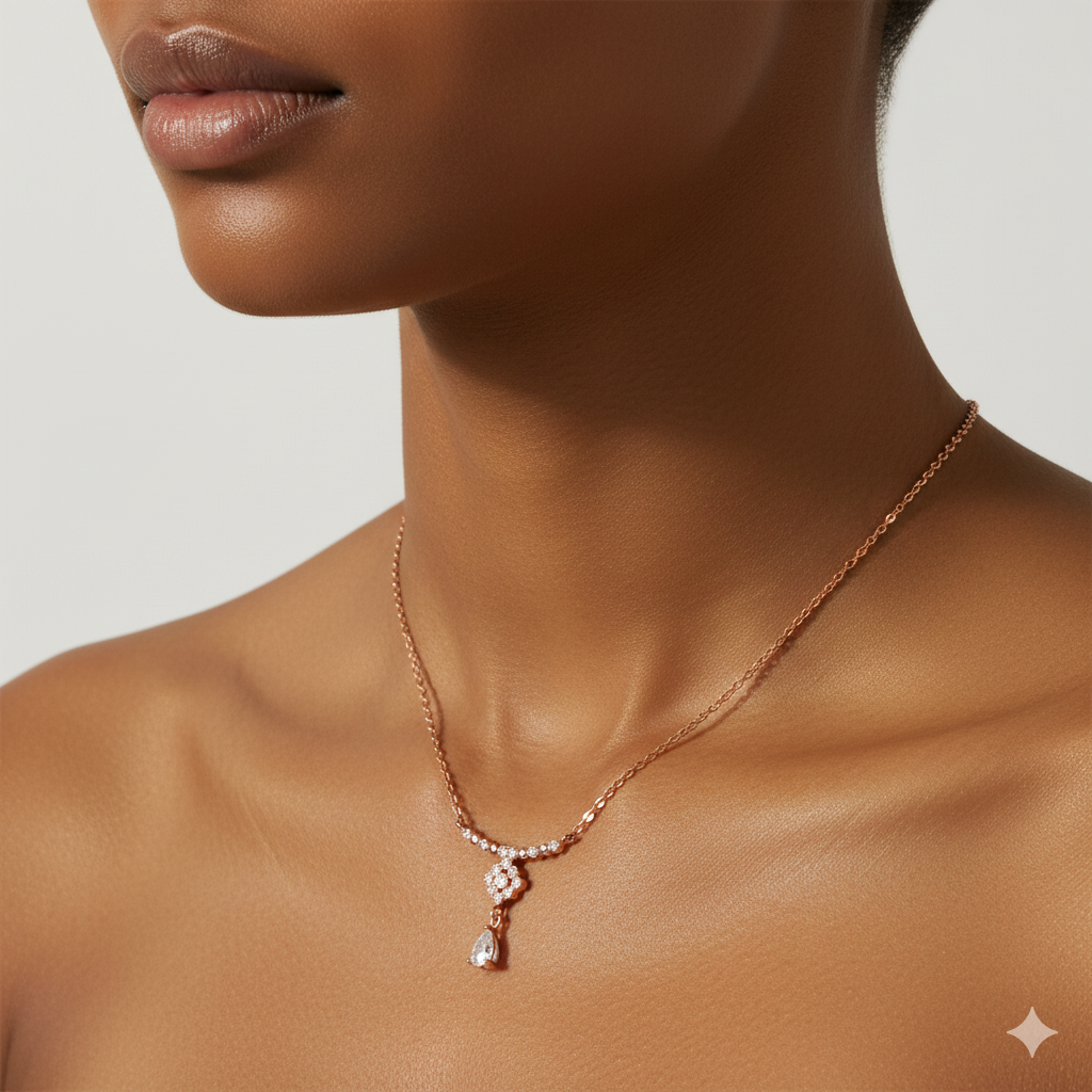 Reeva's 925 sterling silver Minimalist Pandal with rose gold