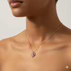Reeva's 925 sterling silver  Heart Pendant with  Rose Gold