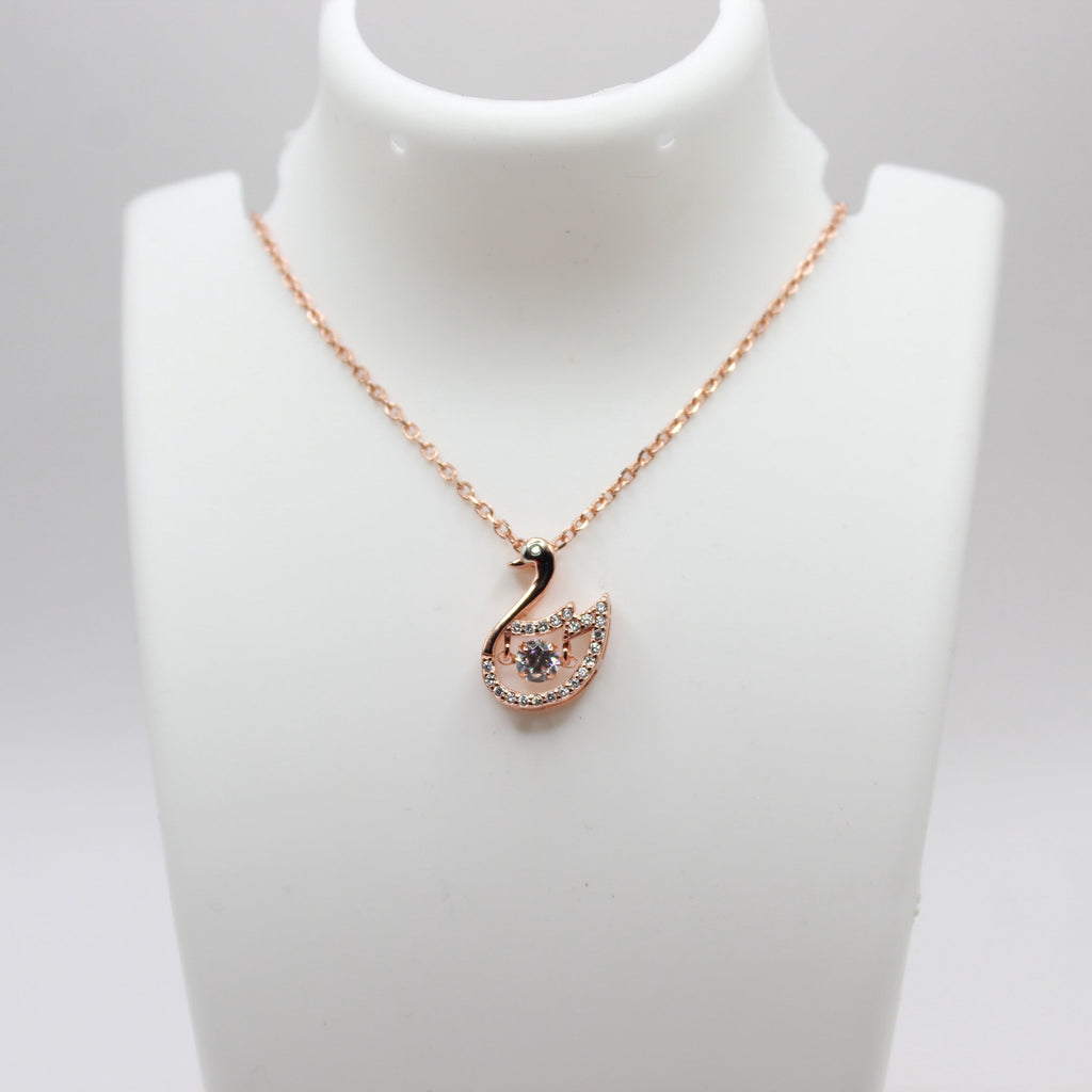 Reeva's 925 sterling silver Swan diamond Pandal with rose gold