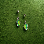 Emerald Glow Butterfly Drop Earrings