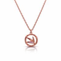 Reeva's 925 sterling silver Leaf necklace with rose gold